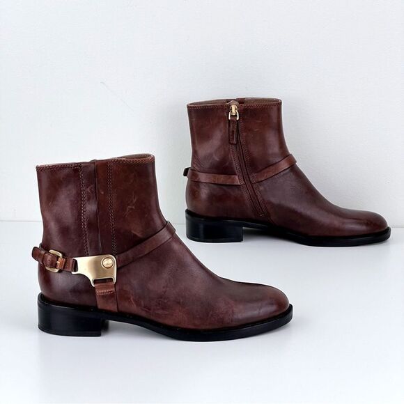 Ecco Brown Leather Ankle Boots with Buckle - Picture 4 of 10